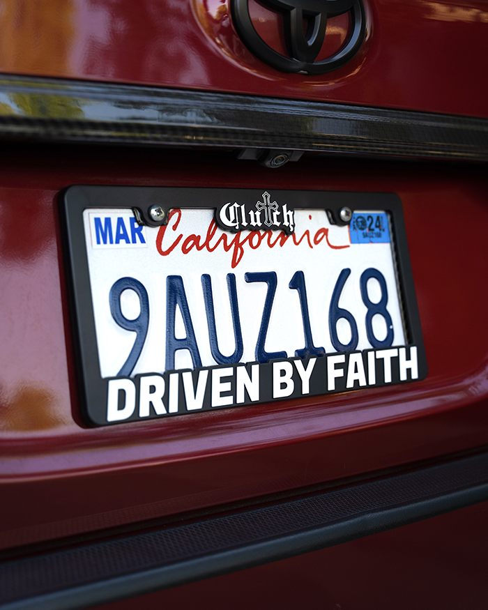 Clutch License Plate Frame