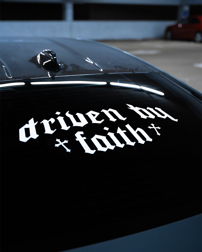"Driven by Faith" Rear Banner