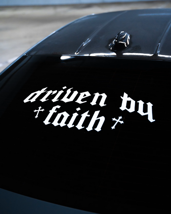"Driven by Faith" Rear Banner
