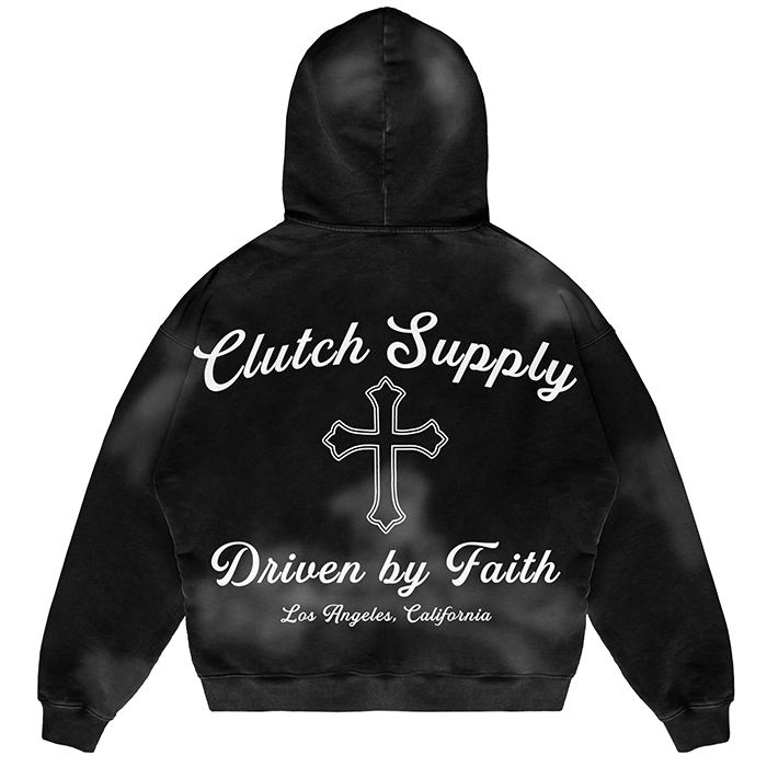 Clutch "Washed" Script Zip Up