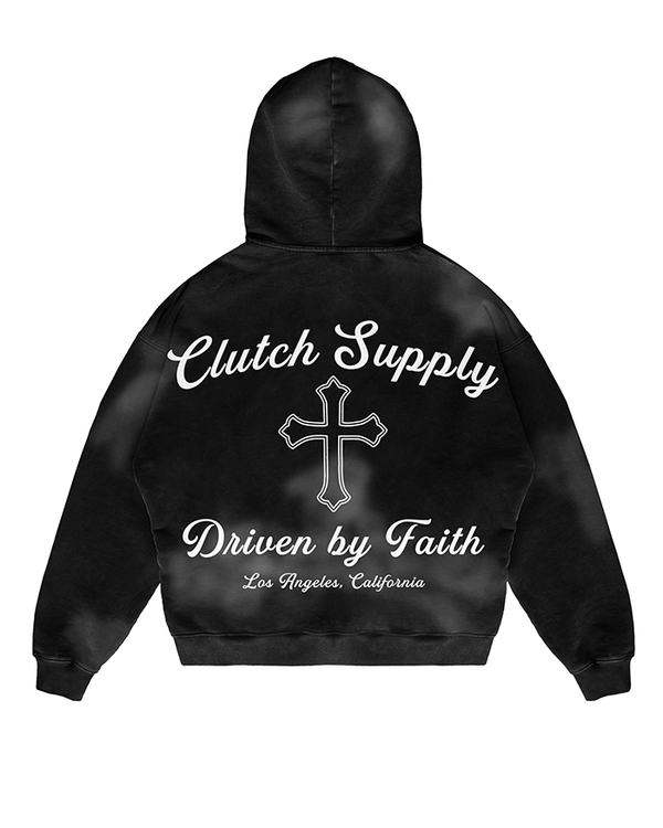 Clutch "Washed" Script Zip Up