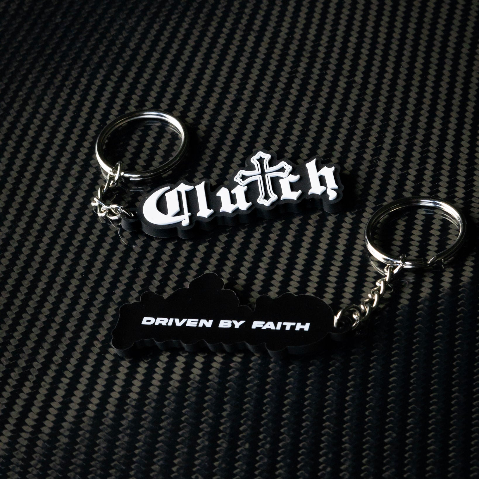 Clutch "Driven By Faith" Keychain